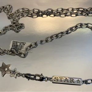 NWT Brighton Fashionista Silver STARS 50" Chain Strap For Purse E50120